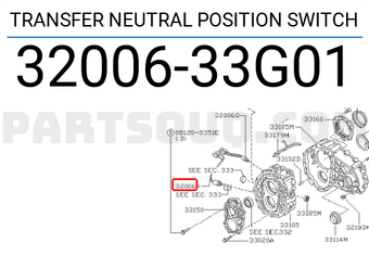 Nissan 3200633G01 TRANSFER NEUTRAL POSITION SWITCH