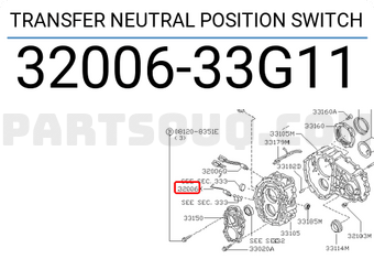 Nissan 3200633G11 TRANSFER NEUTRAL POSITION SWITCH