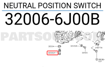 Nissan 320066J00B NEUTRAL POSITION SWITCH