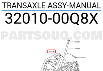 Nissan 3201000Q8X TRANSAXLE ASSY-MANUAL