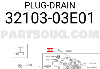 Nissan 3210303E01 PLUG-DRAIN