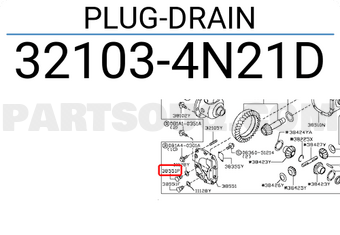 Nissan 321034N21D PLUG-DRAIN