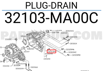 Nissan 32103MA00C PLUG-DRAIN