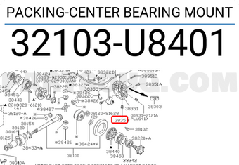 Nissan 32103U8401 PACKING-CENTER BEARING MOUNT
