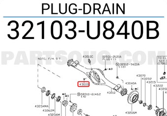 Nissan 32103U840B PLUG-DRAIN