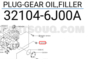 Nissan 321046J00A PLUG-GEAR OIL,FILLER