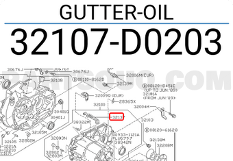 Nissan 32107D0203 GUTTER-OIL