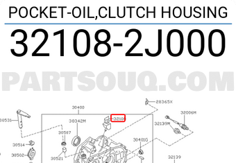 Nissan 321082J000 POCKET-OIL,CLUTCH HOUSING