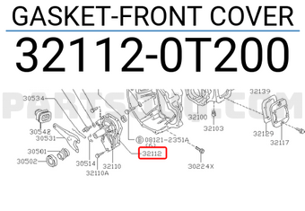 Nissan 321120T200 GASKET-FRONT COVER