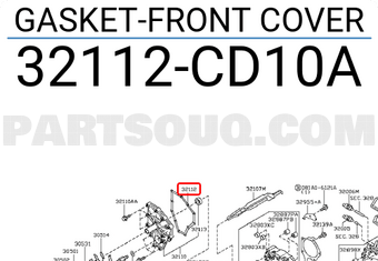 Nissan 32112CD10A GASKET-FRONT COVER