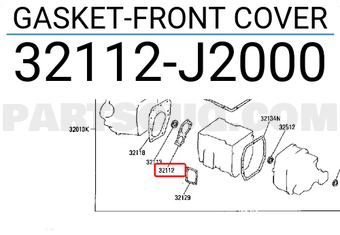 Nissan 32112J2000 GASKET-FRONT COVER