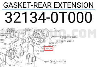 Nissan 321340T000 GASKET-REAR EXTENSION