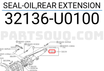 Nissan 32136U0100 SEAL-OIL,REAR EXTENSION