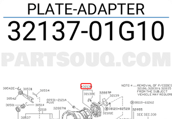 Nissan 3213701G10 PLATE-ADAPTER