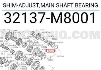 Nissan 32137M8001 SHIM-ADJUST,MAIN SHAFT BEARING