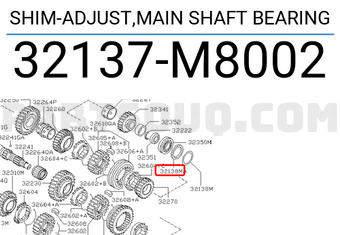 Nissan 32137M8002 SHIM-ADJUST,MAIN SHAFT BEARING