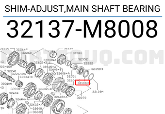 Nissan 32137M8008 SHIM-ADJUST,MAIN SHAFT BEARING