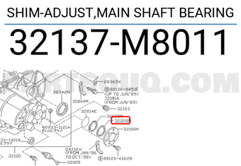 Nissan 32137M8011 SHIM-ADJUST,MAIN SHAFT BEARING