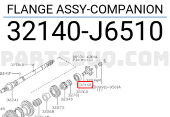Nissan 32140J6510 FLANGE ASSY-COMPANION