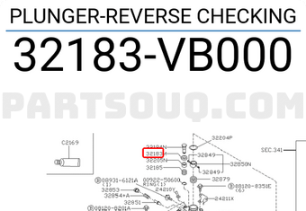Nissan 32183VB000 PLUNGER-REVERSE CHECKING