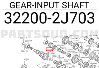 Nissan 322002J703 GEAR-INPUT SHAFT