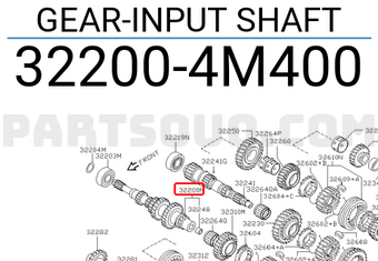 Nissan 322004M400 GEAR-INPUT SHAFT