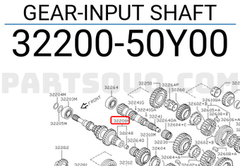 Nissan 3220050Y00 GEAR-INPUT SHAFT