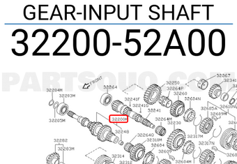 Nissan 3220052A00 GEAR-INPUT SHAFT