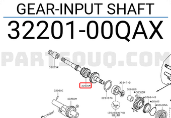 Nissan 3220100QAX GEAR-INPUT SHAFT