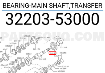 Nissan 3220353000 BEARING-MAIN SHAFT,TRANSFER