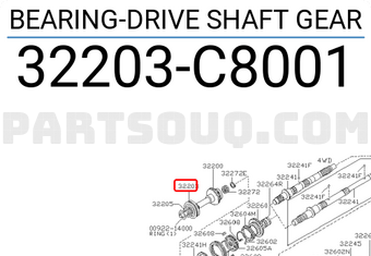 Nissan 32203C8001 BEARING-DRIVE SHAFT GEAR