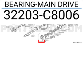 Nissan 32203C8006 BEARING-MAIN DRIVE