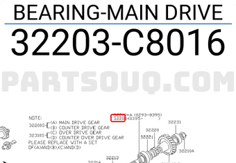 Nissan 32203C8016 BEARING-MAIN DRIVE