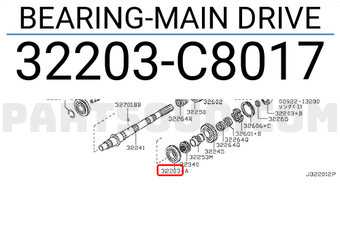 Nissan 32203C8017 BEARING-MAIN DRIVE