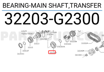 Nissan 32203G2300 BEARING-MAIN SHAFT,TRANSFER