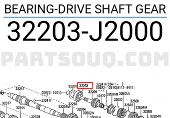 Nissan 32203J2000 BEARING-DRIVE SHAFT GEAR