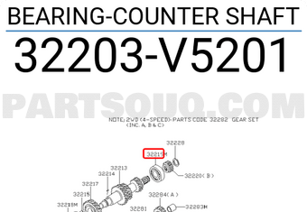 Nissan 32203V5201 BEARING-COUNTER SHAFT