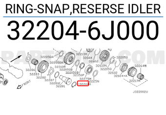 Nissan 322046J000 RING-SNAP,RESERSE IDLER