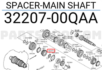 Nissan 3220700QAA SPACER-MAIN SHAFT