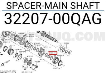 Nissan 3220700QAG SPACER-MAIN SHAFT