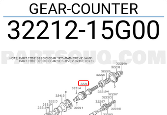 Nissan 3221215G00 GEAR-COUNTER