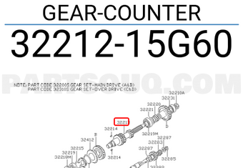 Nissan 3221215G60 GEAR-COUNTER