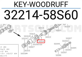 Nissan 3221458S60 KEY-WOODRUFF
