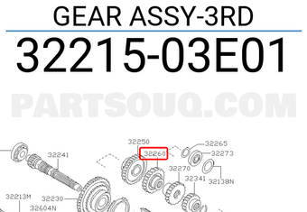 Nissan 3221503E01 GEAR ASSY-3RD