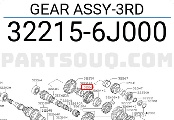 Nissan 322156J000 GEAR ASSY-3RD