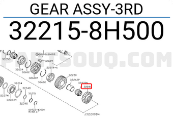 Nissan 322158H500 GEAR ASSY-3RD