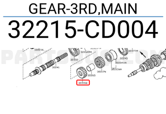 Nissan 32215CD004 GEAR-3RD,MAIN