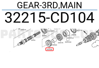 Nissan 32215CD104 GEAR-3RD,MAIN