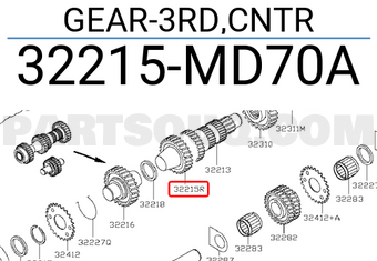 Nissan 32215MD70A GEAR-3RD,CNTR