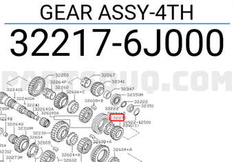Nissan 322176J000 GEAR ASSY-4TH